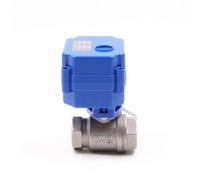 Vanne à boisseau sphérique motorisée 2 voies en acier inoxydable, passage intégral, 2 fils, 1 pièce(3/4",ADC9-24V_CR04)