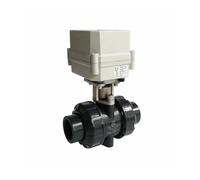 Vanne à boisseau sphérique motorisée 2 voies PVC DN20 AC110V-230V 3/4/7 fils BSP/NPT 3/4'' 10NM Vanne à boisseau sphérique électrique marche/arrêt 15 s Engrenage métallique(Dn20 Bsp,AC-CR703)