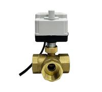 Vanne à boisseau sphérique motorisée en laiton 3 voies de 1'' avec interrupteur manuel 220 V 12 24 électrique trois fils et deux commandes(12vdc-t Type,2 Inch)