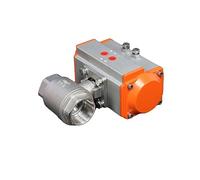 Vanne à boisseau sphérique pneumatique DN15 DN20 DN25 DN32 DN40 DN50 cylindre à Double effet en acier inoxydable à plate-forme élevée en deux parties pour gaz, liquide(3/8")