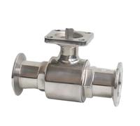 Vanne à boisseau sphérique pneumatique sanitaire sans actionneur, virole à trois pinces de 1,5 po, diamètre extérieur 50,5 mm, matériau: acier inoxydable 304/316(32x50.5mm(1.5 in.TC),316)