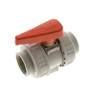 Vanne à boisseau sphérique PP-H 2 voies Raccord double union Rp 1 1/4'' FKM