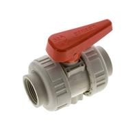 Vanne à boisseau sphérique PP-H 2 voies Raccord double union Rp 1'' FKM