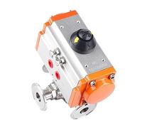 Vanne à boisseau sphérique sanitaire en acier inoxydable 304/316L avec actionneur pneumatique for tuyaux de 19 à 108 mm, 1,5", 2" à 4", port LT(76 AT105,T Port)