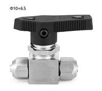 Vanne à Boule Droite en Acier Inoxydable 304, Raccord Rapide 6 x 4mm - Haute Résistance à la Corrosion, Étanchéité Fiable, Usage Eau et Air (Directement à travers 10 * 6,5 mm)