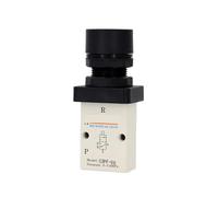 Vanne à bouton-poussoir à tête plate 3/2 voies, vanne de commande manuelle pneumatique série S3PF for pneumatique et machines(S3PF08B)