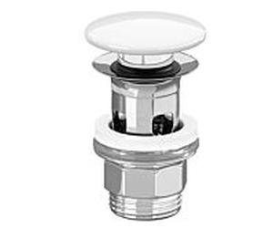 vanne à bouton-poussoir Villeroy et Boch Céramique de salle de bain vanne match0 blanc pierre C-plus, chromé