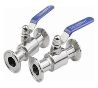 Vanne à douille, 3/4" 1-1/2" 2" 304 Acier inoxydable Robinet à boisseau sphérique sanitaire Tri-Clip 50,5 mm/64 mm Type de manchon pour Journal Homebrew, 1 pièce (25mm x Ferrule 50,5)