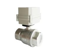 Vanne à eau motorisée électrique 11/2" en acier inoxydable 304, port complet, AC 110V-230V, ouverture/fermeture normales, DN40, avec indicateur (B1s1p, AC-CR202 NORMALLY CLOSE)