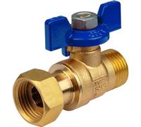 Vanne à écrou libre pour collecteur - Mâle/Femelle - Manette bleue