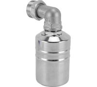 Vanne à flotteur de contrôle du niveau d'eau avec coude 1/2in Adaptateur 1/2in à 3/4in Acier inoxydable Vanne à flotteur d'eau entièrement automatique pour piscine fontaine