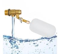 Vanne à flotteur d'eau en laiton de 1,27 cm avec robinet à boisseau sphérique en plastique, contrôle automatique du niveau d'eau pour le bétail, aquariums, hydroponie