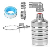 Vanne à flotteur en acier inoxydable, contrôleur de niveau d'eau automatique de qualité 304 avec adaptateurs pour réservoir, aquarium, piscine, kit de valve d'entrée de robinet à bille de qualité