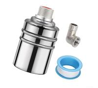 Vanne à flotteur en acier inoxydable - Valve de contrôle automatique du niveau d'eau pour piscine - Pour réservoir d'eau de piscine, bétail, cheval, mouton, recharge automatique d'eau de 1,27 cm