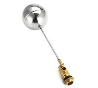 Vanne à flotteur, Robinet à flotteur à bille for réservoirs d'eau, laiton, acier inoxydable, argent, plusieurs tailles(DN15)