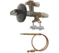 Vanne à gaz Madec PT0086 pour grils Potis Doner GD2, GD3, GD4, avec thermocouple et bouton, GPL, pièce de rechange, bride de tuyauterie ø16mm, sortie M12x1, longueur de tige 27/20mm, thermocouple M8x1