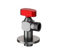 Vanne à Guillotine Angulaire Robinet d'angle en laiton, contrôle de l'eau, robinet salle bains chromé 1/2 * 1/2 Pour Tuyau de Salle(1pcs gray red)