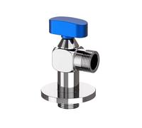 Vanne à Guillotine Angulaire Robinet d'angle en laiton, contrôle de l'eau, robinet salle bains chromé 1/2 * 1/2 Pour Tuyau de Salle(1pcs chrome blue)