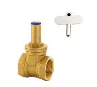 Vanne à guillotine en laiton avec verrouillage à clé triangulaire, 1/2", 3/4", 1", DN15, DN20, DN25, compteur d'eau, vanne de verrouillage antivol avant(1/2")