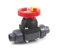 Vanne à membrane à double rotation, vanne de régulation de débit à connexion directe en PVC, interrupteur de vanne en plastique résistant à la corrosion(DN 25 X 32mm)