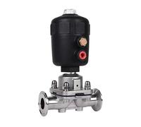 Vanne à membrane pneumatique sanitaire à trois pinces en acier inoxydable 316L 1/2"-1,5" DN8-DN50 avec tête d'actionneur en plastique(DN15 TC50.5mm)