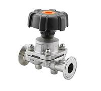 Vanne à membrane sanitaire à installation rapide 2 voies 1/2", 3/4", 1-1/4", 1", acier inoxydable 316L, diamètre extérieur 50,5 mm(51mm)