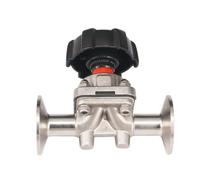 Vanne à membrane sanitaire à trois brides en acier inoxydable 316 3/4" 19 mm for industries alimentaires