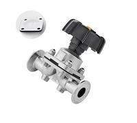 Vanne à membrane sanitaire à trois pinces, diamètre extérieur de tuyau de 12,7 à 51 mm, 1,5" et 2", en acier inoxydable SUS 316L(Composite,51mm OD K64mm)