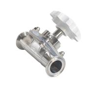 Vanne à membrane sanitaire DN10/15/20/25/32/40 x 0,5" 3,8 cm à trois colliers de serrage SUS316L en acier inoxydable (DN10 (bride 25,4 mm))