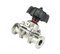 Vanne à membrane sanitaire en acier inoxydable 316, 19/25/32/38/51 mm, triple clamp, 1,5" et 2", for industries alimentaires, 10 bars(38x50.5mm 1.5 in. TC)