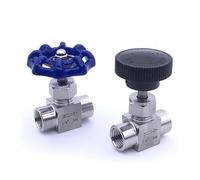 Vanne à pointeau à réglage fin de débit en acier inoxydable SS304, filetage intérieur 1/8 "1/4" 3/8 "1/2"(1/2",Blue)