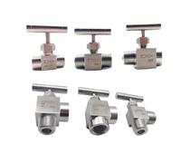 Vanne à pointeau coudée en acier inoxydable 304 BSP/NPT 1/8" 1/4" 3/8" 1/2" vanne de contrôle de débit à filetage mâle/femelle avec poignée unique for eau, gazole(1/2",BSP_STRAIGHT_FEMALE TO FEMALE)