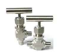 Vanne à pointeau coudée mâle NPT 1/8" - 4000 PSI - Instrument de régulation en acier inoxydable SUS316L for cuve de réaction - 1 pièce(180 degrees)