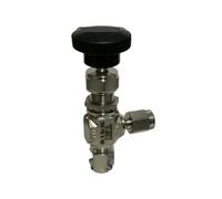 Vanne à pointeau d'angle à capuchon intégré en acier inoxydable SS-ORS2-A 1/8 po. Tige de vanne de régulation à raccord à compression