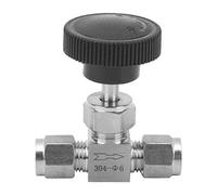 Vanne à pointeau en acier inoxydable 304, vanne de contrôle de débit haute pression, vanne à pointeau à 2 voies durable de qualité supérieure pour les systèmes de canalisations (F6)