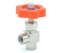 Vanne à pointeau en laiton nickelé, filetage interne 1/8 ", coude de diamètre égal, pression maximale 0.8 Mpa