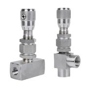 Vanne à pointeau G 1/8 "1/4" 3/8 "NPT 1/2" en acier inoxydable 304, contrôleur de régulation de Micro débit for eau, gaz et huile(4Points,G THREAD_304_STRAIGHT)