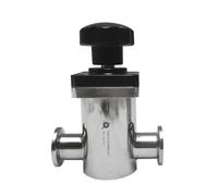 Vanne à pointeau manuelle à membrane en acier inoxydable, 1 pièce - Options d'entraînement pneumatique et électromagnétique(DN16)