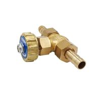 Vanne à pointeau parallèle en laiton, diamètre intérieur 8 mm/10 mm, pression maximale 1 MPa, raccord cannelé for tuyau d'arrosage(8mm)