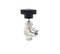 Vanne à pointeau réglable à 90 degrés en Acier Inoxydable 304 (1/8", 1/4", 3/8") BSP Femelle, Marche/arrêt(1/4")