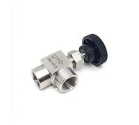 Vanne à pointeau réglable à 90 degrés en Acier Inoxydable 304 (1/8", 1/4", 3/8") BSP Femelle, Marche/arrêt(3/8")
