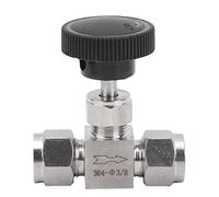 Vanne à pointeau, vanne de débit, vanne en acier inoxydable 304 Contrôle de débit à pointeau haute pression à 2 voies pour eau gaz liquide(Ф3/8)