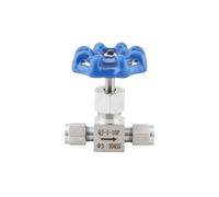 Vanne à pointeau virole en acier inoxydable 304 QJ-1-16P, vanne de régulation débit, d'arrêt d'alimentation gaz, diamètre 3/4/6/8/10/12/14 mm(Diameter 12mm)