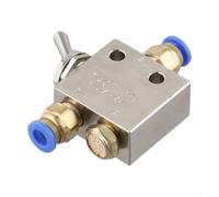 Vanne à pour bascule Métallique TAC2-31V avec Raccord 6mm Vanne | Commande manuelle précise, 2 positions 3 voies, corps en laiton nickelé, tige acier , montage facile
