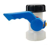 Vanne à rabat de rechange pour conteneur IBC avec bec verseur à filetage grossier S60 x 6, composant en plastique adapté aux conteneurs de liquides industriels