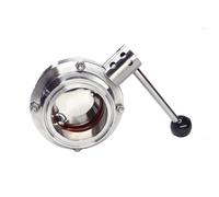 Vanne à raccord rapide en acier inoxydable 304, raccord robuste avec collier, virole et bride, vanne sanitaire manuelle(Φ32*chuck50.5)