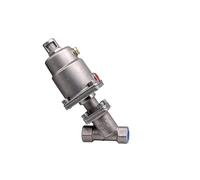 Vanne à siège angulaire à commande pneumatique, Clapet anti-retour pneumatique de siège d'angle d'acier inoxydable 16bar normalement fermé DN15-50 Double simple(Dn40,Double Acting)