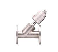 Vanne à siège angulaire à commande pneumatique, Vanne à siège angulaire à bride solénoïde en acier inoxydable 304, DN100, 4 "BSP(Double Acting)