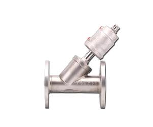 Vanne à siège angulaire à commande pneumatique, Vanne à siège angulaire à bride solénoïde en acier inoxydable 304, DN100, 4 "BSP(Double Acting)