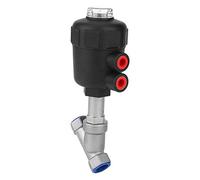Vanne à siège angulaire, connexion filetée à commande pneumatique, boîtier en plastique épais en acier inoxydable, vanne à vapeur (1/2" DN15)